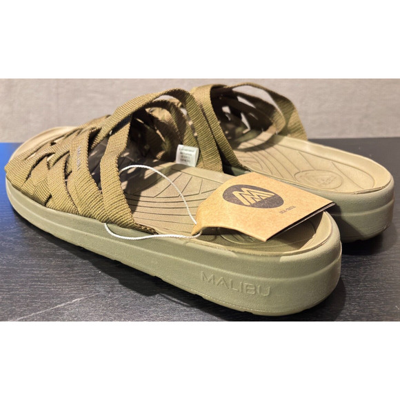 MALIBU SANDALS Zuma EVA Rubber Nylon Olive Green Men's Size 13 Sandals - Picture 5 of 9